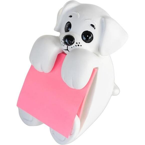 Dog Sticky Note Holder Resin Desk Organizer Cute Dispenser for Office Decor - Picture 7 of 7